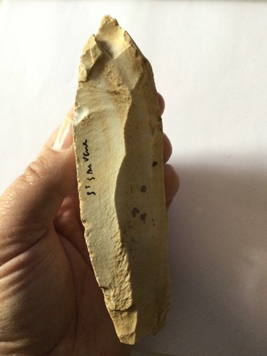 Pointe de sagaie, silex, Aurignacien, Dordogne, pas biface,hache polie, 14cm !!! - Imagen 7 de 8