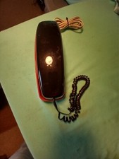 Black AT T 210 With Mauve Base Touch Tone Trimline Phone,