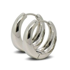Large Tapered Hoop Earrings Womens 9ct White Gold Filled Hoop Earrings