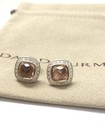 David Yurman Sterling Silver 7mm Albion Morganite Diamonds Stud Earrings