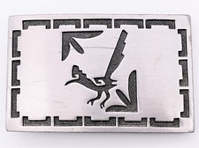 Southwestern Roadrunner Pewter Vintage Belt Buckle
