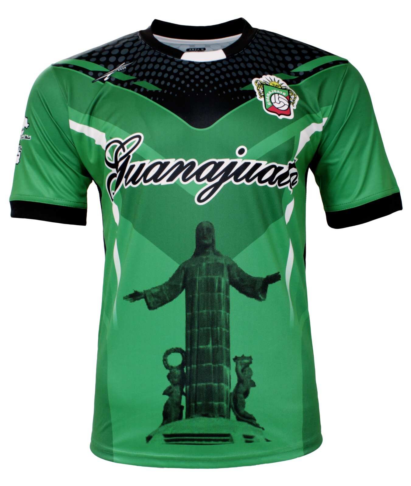 Arza Men Fan Soccer Jersey Guanajuato Mexico Color Green/Black Short Sleeve