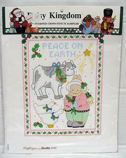 Bucilla Daisy Kingdom Stamped Cross Stitch Sampler, Peace On Earth