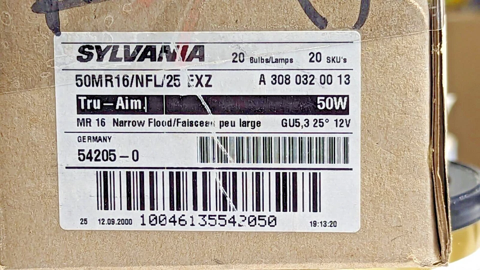 5   SYLVANIA TRU-AIM 50 WATT LAMP # MR16 50W-12V NOS # 54205 NFL/25 [D1S4] - Image 3 of 4