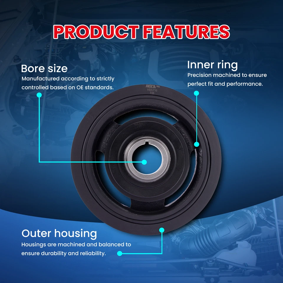 594-716 Harmonic Balancer for Cadillac Escalade Cheyenne Express Silverado Yukon - Image 4 of 4