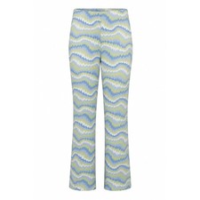 Urban Outfitters Chevron Flare Pants Size XL Blue Green Knit Pull On Trousers