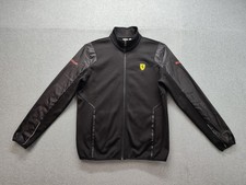 Puma Men Track Jacket L Black Full Zip Mock Neck Long Sleeve Active Performance