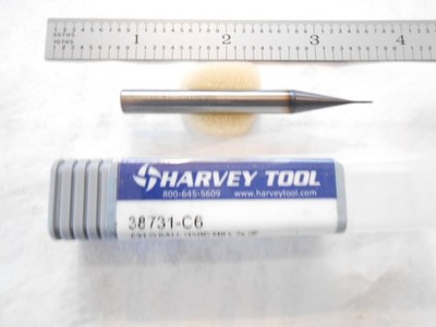 NEW HTC USA 1/32'' CUT DIA. X .025'' LOC X 2-1/2'' OAL 2FL CC CARBIDE BALL END MILL