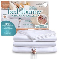 Bed Bunny Locking Fitted Bed Sheet Set,AS SEEN ON TV,Stays On Won t Slip Off