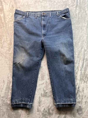 Rustler Mens Sz 50x30 Designer Blue Jeans straight Leg Guys Work