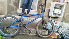 Blank BMX Bike 20 in 1 Speed Blue/Black with Pegs, Adjustable Seat