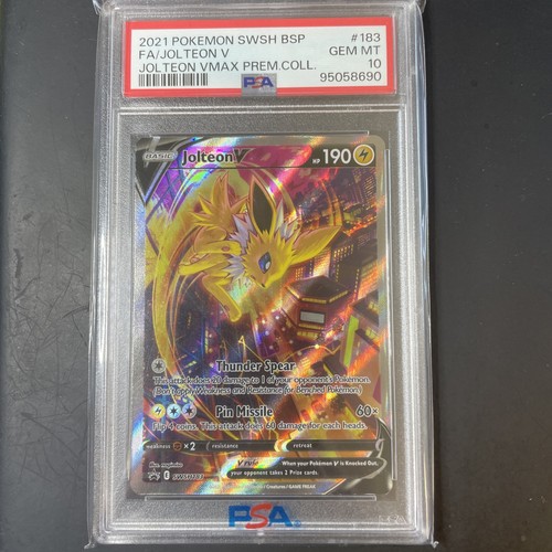 2021 POKEMON SWSH BLACK STAR PROMO #183 FULL ART/JOLTEON V PSA 10