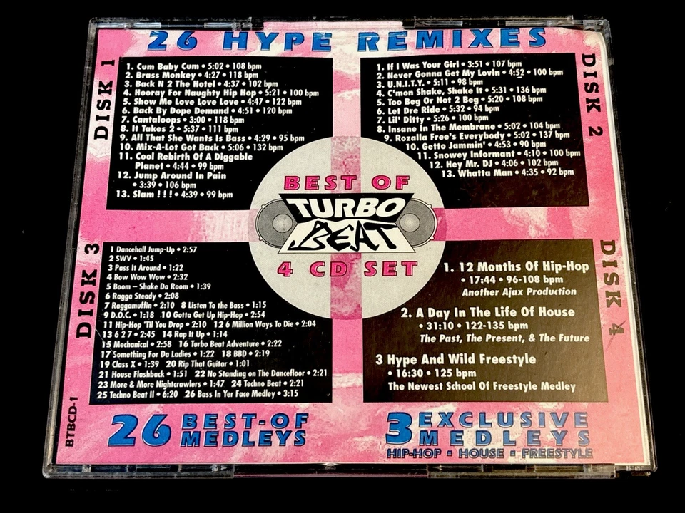 Best Of Turbo Beat-2nd Anniversary-Various Artists 4 CDs-Rap HipHop Dance House - Image 3 of 4
