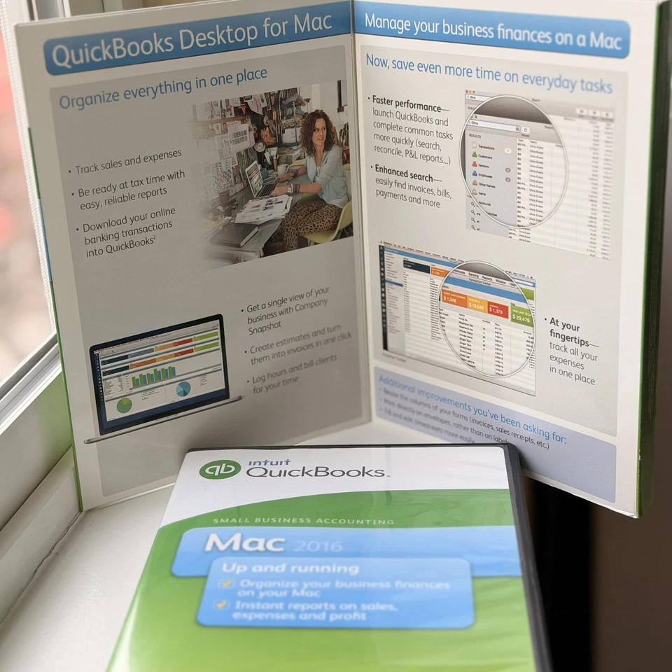 Escritorio QUICKBOOKS 2016 para Mac versión de stock antiguo de EE. UU. venta al por menor completa Foto 3 de 4