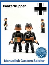 PLAYMOBIL CUSTOM WW2 SOLDAT PANZERTRUPPEN TANKISTE SECONDE GUERRE MONDIALE C