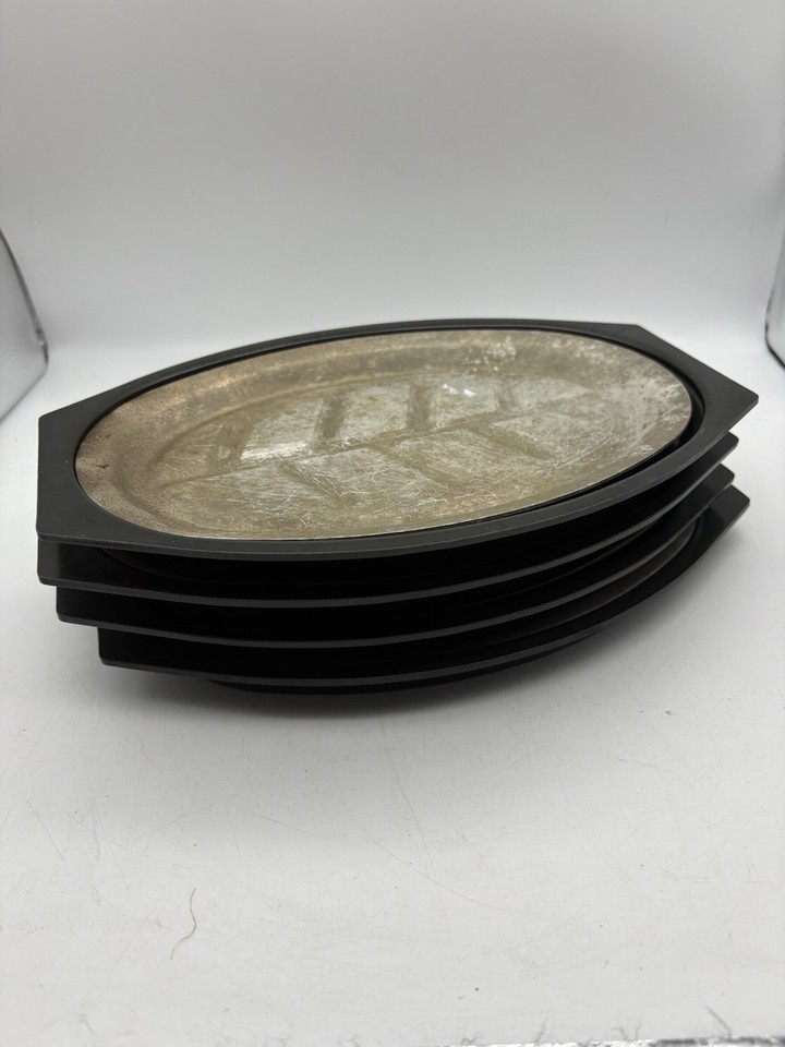 Lot 4 Plats à Fajitas Nordic Ware Serv-A-Sizzler – Aluminium Et Bakélite