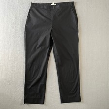Eileen Fisher Petite Black Organic Cotton Stretch Side Zip Ankle Pants 8P
