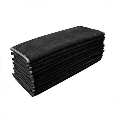  Large 320 GSM Microfiber Towels for Car Detailing, Washing, Drying, Black