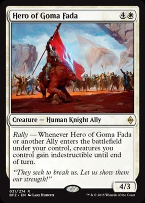 Hero of Goma Fada - Light Play MTG Battle for Zendikar