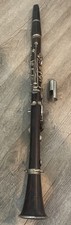 Vintage Dark Brown Wooden Clarinet Instrument w/Brilhart Mouthpiece