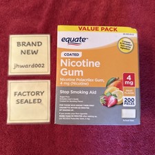 Equate Coated Nicotine Polacrilex Gum 4 Mg Fruit Flavor 200 Pieces, Exp. 12/26