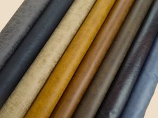 Faux Leather Upholstery Fabric AGED LOOK DISTRESSED STYLE FINISH (11 Colours)