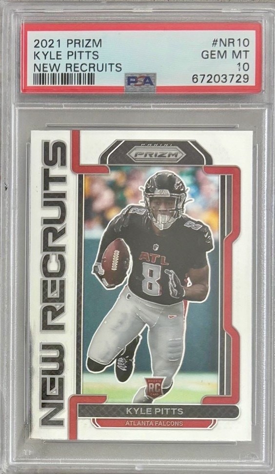 2021 Prizm #NR10 Kyle Pitts PSA 10 POP 7 New Recruits Rookie RC Atlanta Falcons
