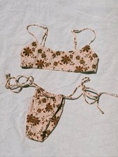 Juillet Floral Print Tie-Side Bikini Set - Cr...