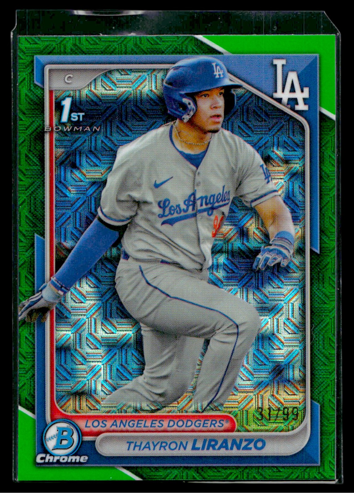 Thayron Liranzo 2024 Bowman Chrome #BCP-182 Prospects Green Mojo Refractors #/99