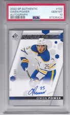 PSA 10 OWEN POWER 2022-23 SP AUTHENTIC FUTURE WATCH AUTO RC #/999 SABRES