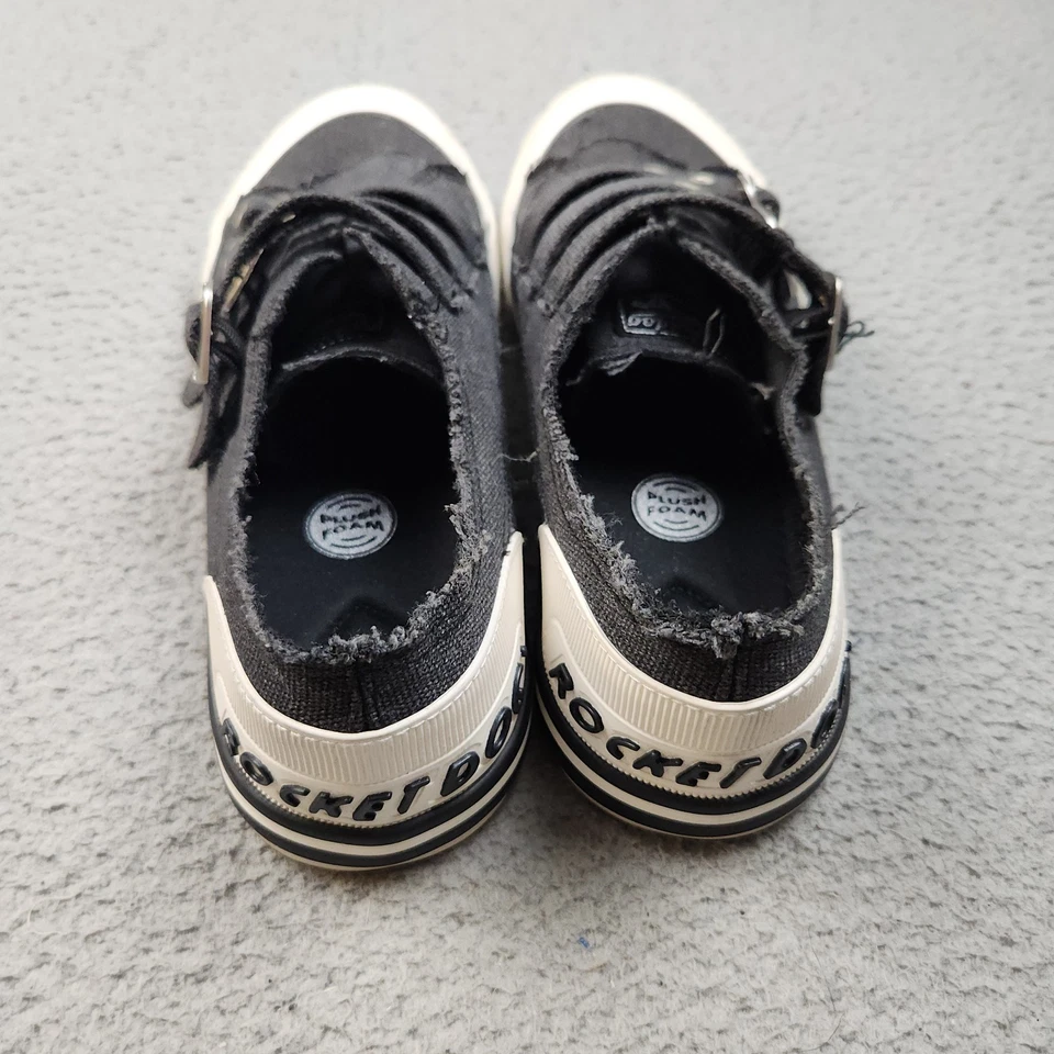 Rocket Dog Jolissa Aviator Distressed 黑色时尚运动鞋女式 9.5 码 — 第 3/4 张图片