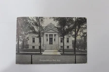 Ca 1909 Cancellation Stamp Picture Post Card of Carnegie Library Flint, MI