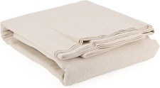 59 Inch X 6.5 Yards Cotton Linen Fabric, Plain Solid Color Cotton Linen Blend Cl