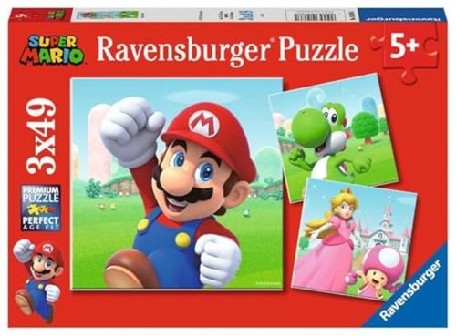 Ravensburger Super Mario 3x 49 Piece Jigsaw Puzzles for Kids Age 5 Years Up 