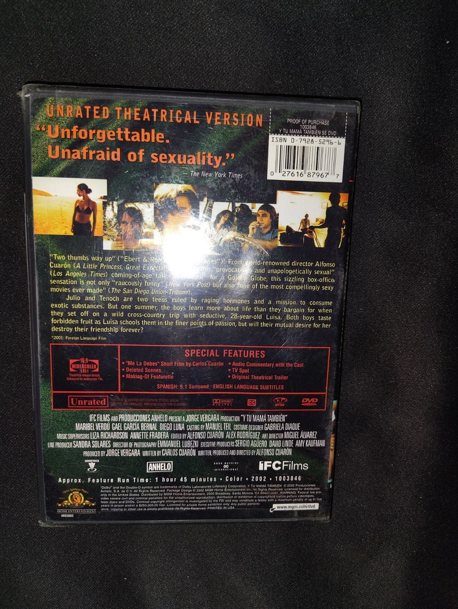 yu-yu-mama Y Tu Mama Tambien (R-rated Edition) DVD 27616881106| eBay