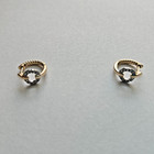 Beautiful Diamond Circle Huggie Hoop Earrings in 14K White and Yellow Gold — photo 3