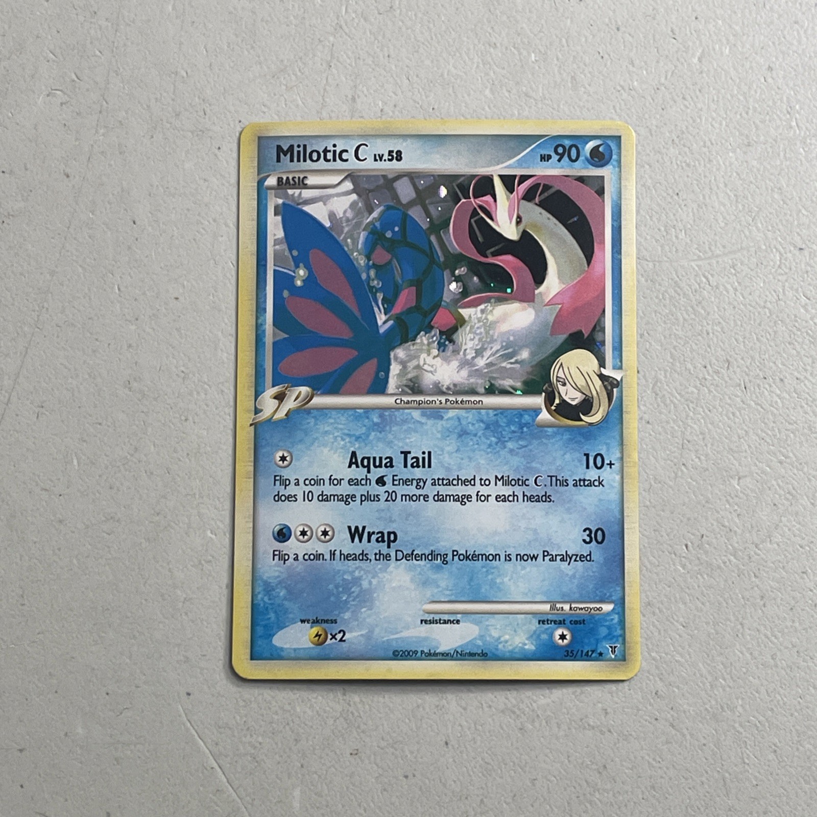 Pokemon TCG 2009 Supreme Victors Card -- Milotic C Lv.58 35/147 Cosmos Holo