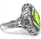 1CT Peridot 925 Solid Sterling Silver Victorian Look Ring Jewelry Sz 8 PC12-3 — photo 2