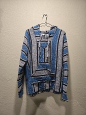 Authentic Made In Mexico Baja Pullover Hoodie Multicolor Size XXL Unisex Hippie