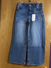 Quince Women Bella Stretch Relaxed Straight Jeans Atlantic Blue Pants 29