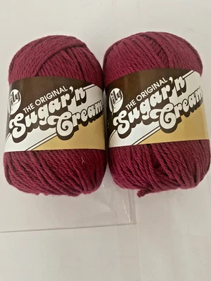 2 New Lily Sugar'N Cream Wine Yarn 71g 2.5oz Each - Image 1 of 3