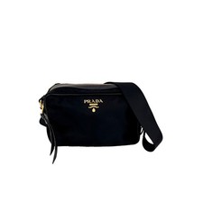 Prada Tessuto Nylon Bandoliera Crossbody Camera Bag Women Black One Size