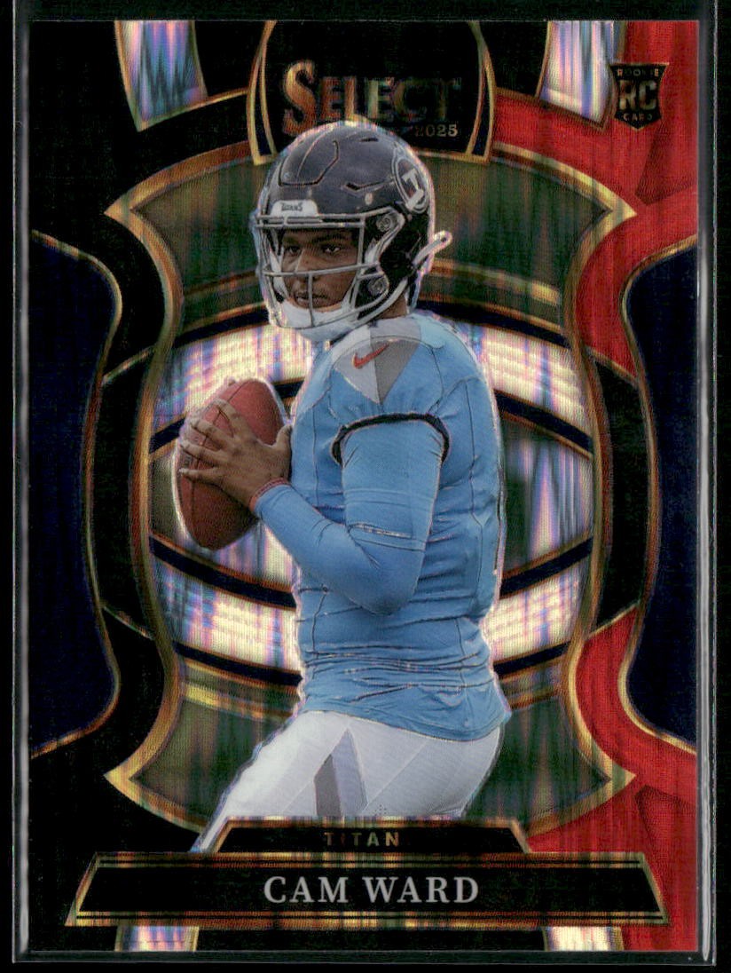 2025 Panini Select #26 Cam Ward Black and Red Prizm Shock