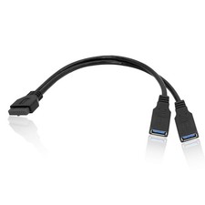 2 Port USB 3.0 A to 20 Pin Header Motherboard Cable, Y Splitter Cable Dual Po...