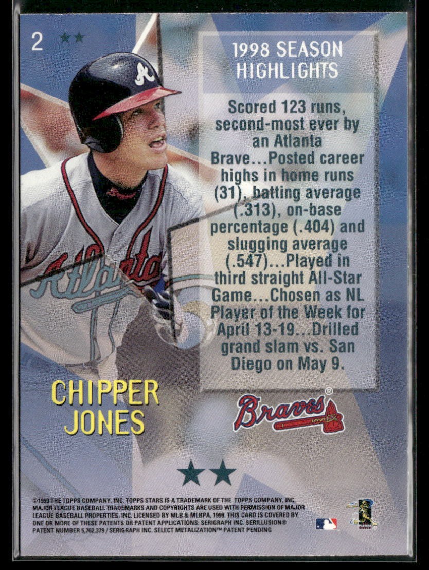 Chipper Jones 1999 Topps Stars Two Star #2 Z1 | eBay