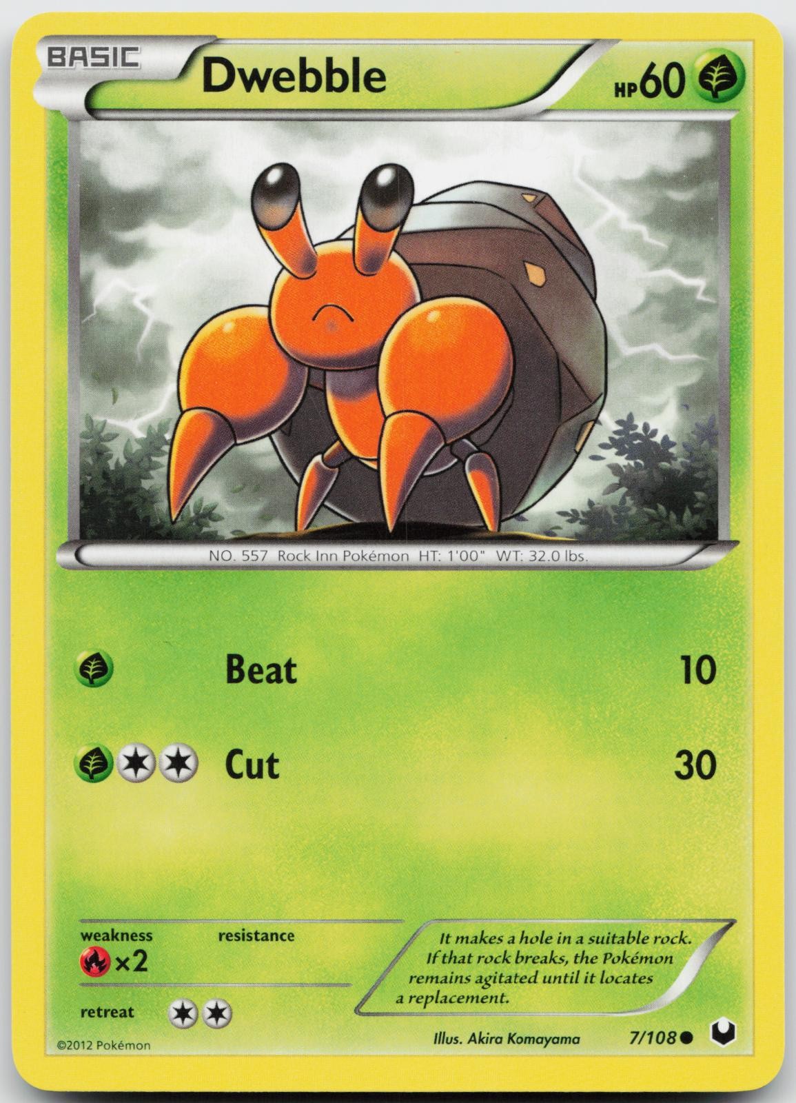 Dwebble 7/108 Common Dark Explorers Pokemon Near Mint