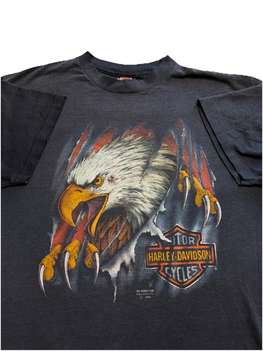 Vintage Harley Davidson Eagle Hawaii T-Shirt Xl 50/50 3D Emblem Eagle 1990