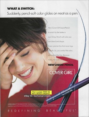 vintage COVER GIRL Beauty 1-Page PRINT AD 1990 ANNELIESE SEUBERT