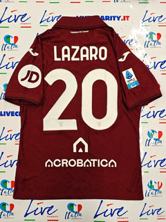 TURIN FC JERSEY #20 LAZARO WORN SERIES A 2025/2026