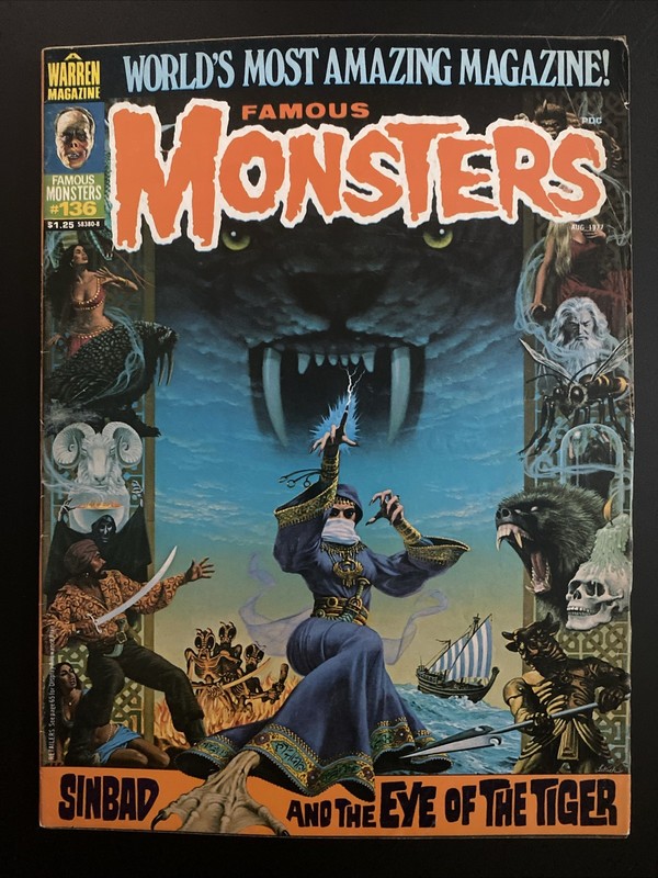Famous Monsters Issue # 136 Aug. 1977 Simbad Eye Of The Tiger